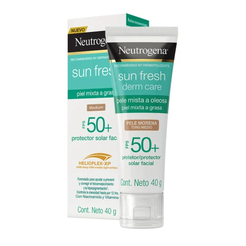 Comprar Neutrogena Sun Fresh Protector Solar Facial Piel Mixta A Grasa Tono Medio Fps50 Con 40 G