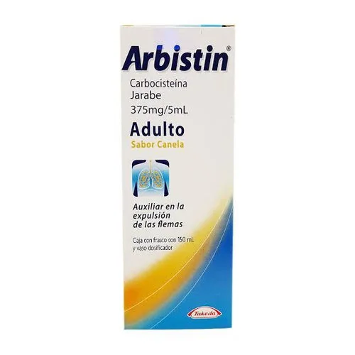 Arbistin Carbocisteína 375 Mg Jarabe Sabor Canela Con 150 Ml