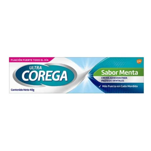 Corega Ultra Crema Adhesiva Para Prótesis Sabor Menta 40 G