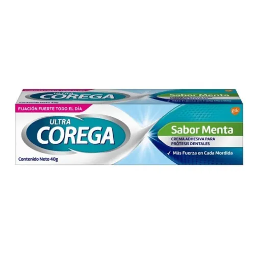 Corega Ultra Crema Adhesiva Para Prótesis Sabor Menta 40 G