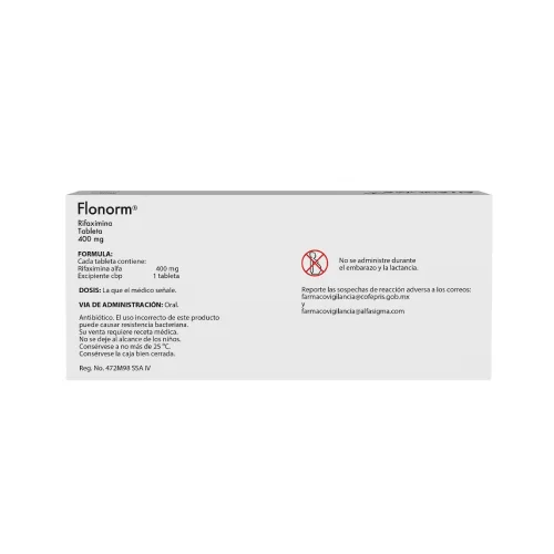 Flonorm Rifaximina 400 Mg Con 14 Tabletas