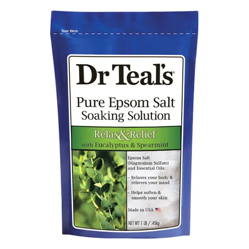 Comprar Dr teals sal pura de epsom con aceite escencial de eucalipto y menta 450 g bolsa