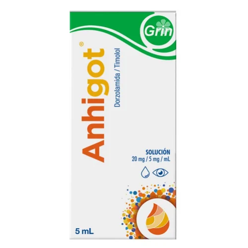 Anhigot Dorzolamida Timolol 20 Mg / 5 Mg Solución Oftálmica Con 5 Ml