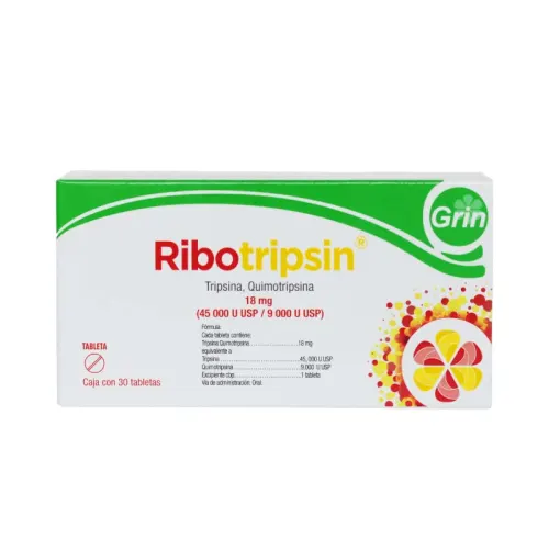 Ribotripsin 18 Mg Con 30 Tabletas