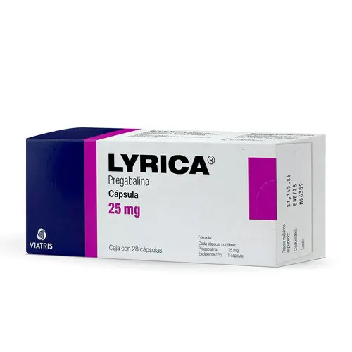 Lyrica 25 Mg Con 28 Cápsulas