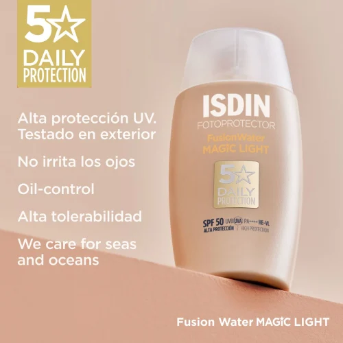 Isdin Fusion Water Color Fotoprotector Facial Fps50+ Tono Light 50 Ml