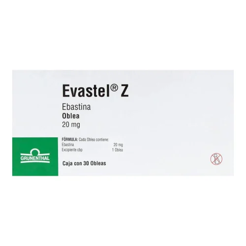 Comprar Evastel Z 20 Mg Con 30 Obleas