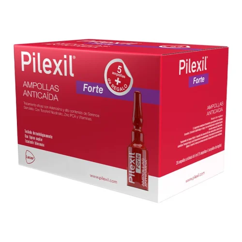 Pilexil Forte Adenosina, Serenda Serrulata Tratamiento Anticaída Con 15 Ampolletas