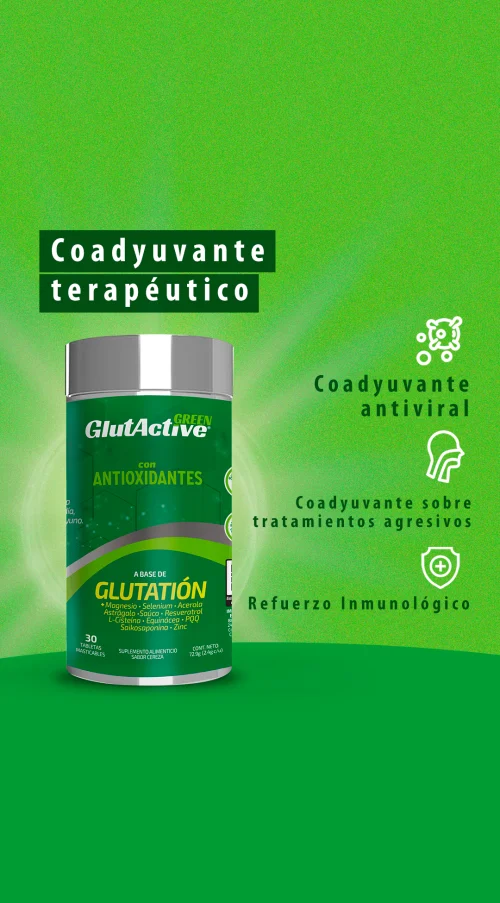 Comprar Glutactive Green Antioxidante con Glutatión, Cisteína, Resveratrol Con 30 Tabletas Masticables