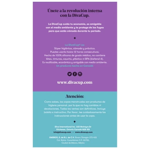 The Diva Cup Copa Menstrual Modelo 2