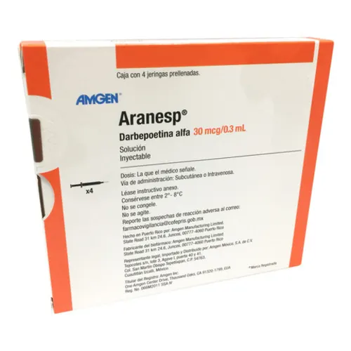 Comprar Aranesp 30 Mcg Con 4 Solución Inyectable