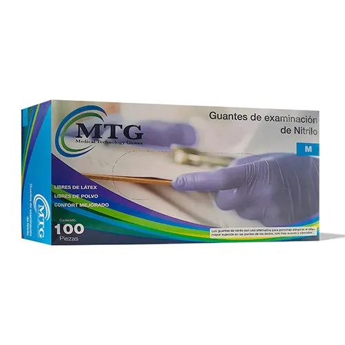 Guante No Estéril De Nitrilo Talla Mediano Con 100 Piezas