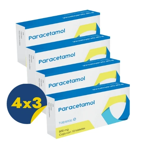 Comprar Paracetamol 500 Mg Con 10 Tabletas Pack 4X3