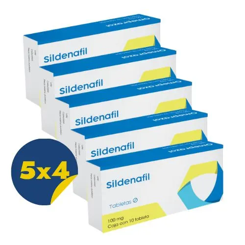 Comprar Sildenafil 100 Mg Con 10 Tabletas Pack 4 + 1 Caja Gratis