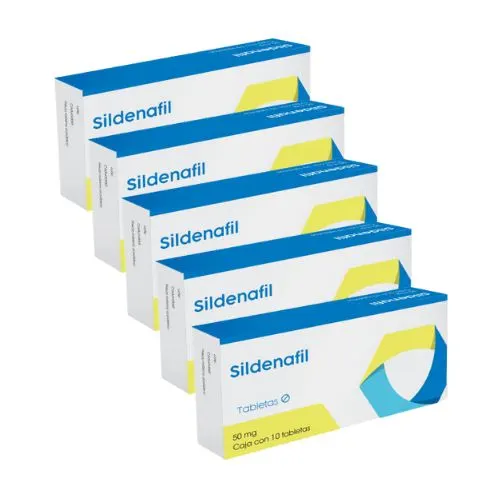 Comprar Sildenafil 50 Mg Con 10 Tabletas Pack 4 + 1 Caja Gratis