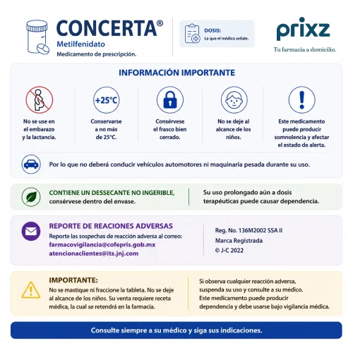 Concerta 18 Mg Con 30 Tabletas