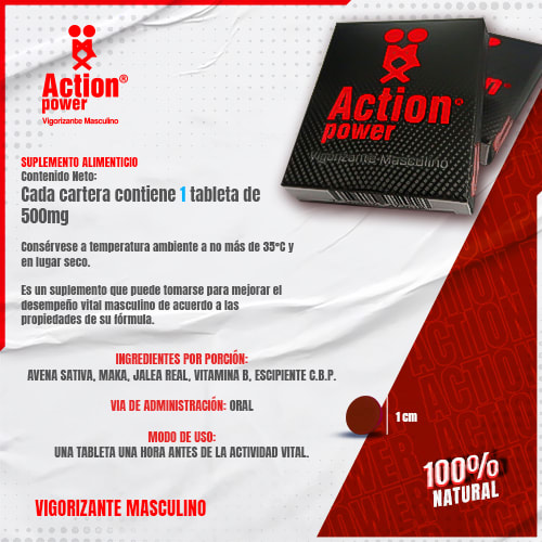 Comprar Action Power Vigorizante Masculino 5 Carteras Con 2 Tabletas