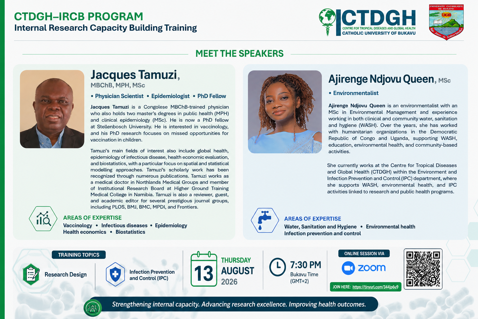 CTDGH–IRCB Internal Research Capacity Building Training: Strengthening Research Design and Infection Prevention and Control