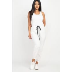 Elasticized Waist Jogger Jumpsuit (S) large, primary, image
