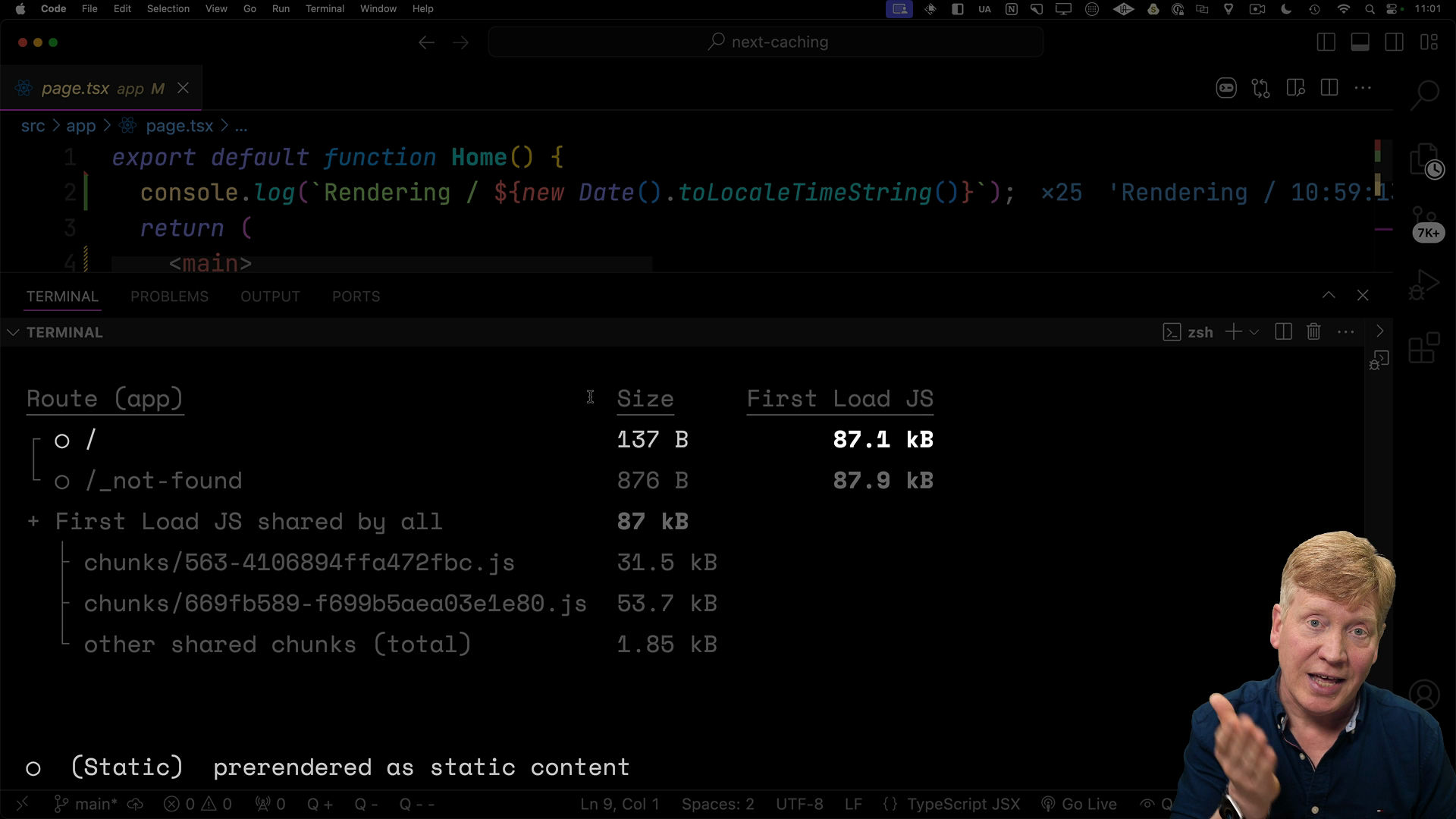 Route table shows / is static