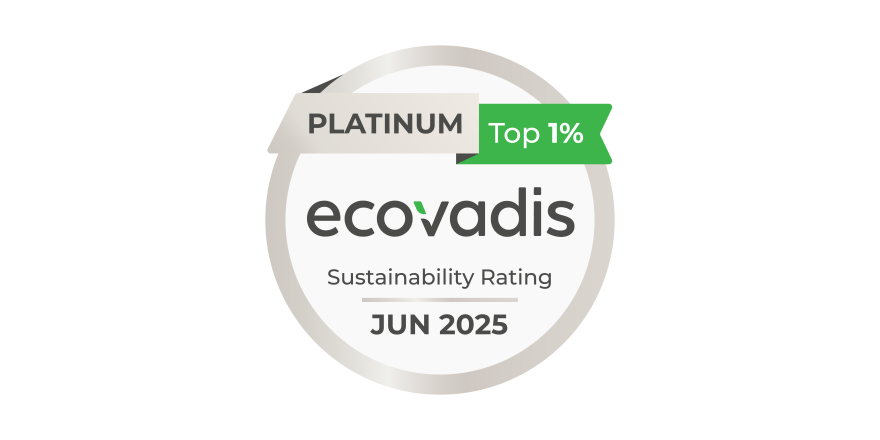 Platinum Ecovadis Sustainability Rating.