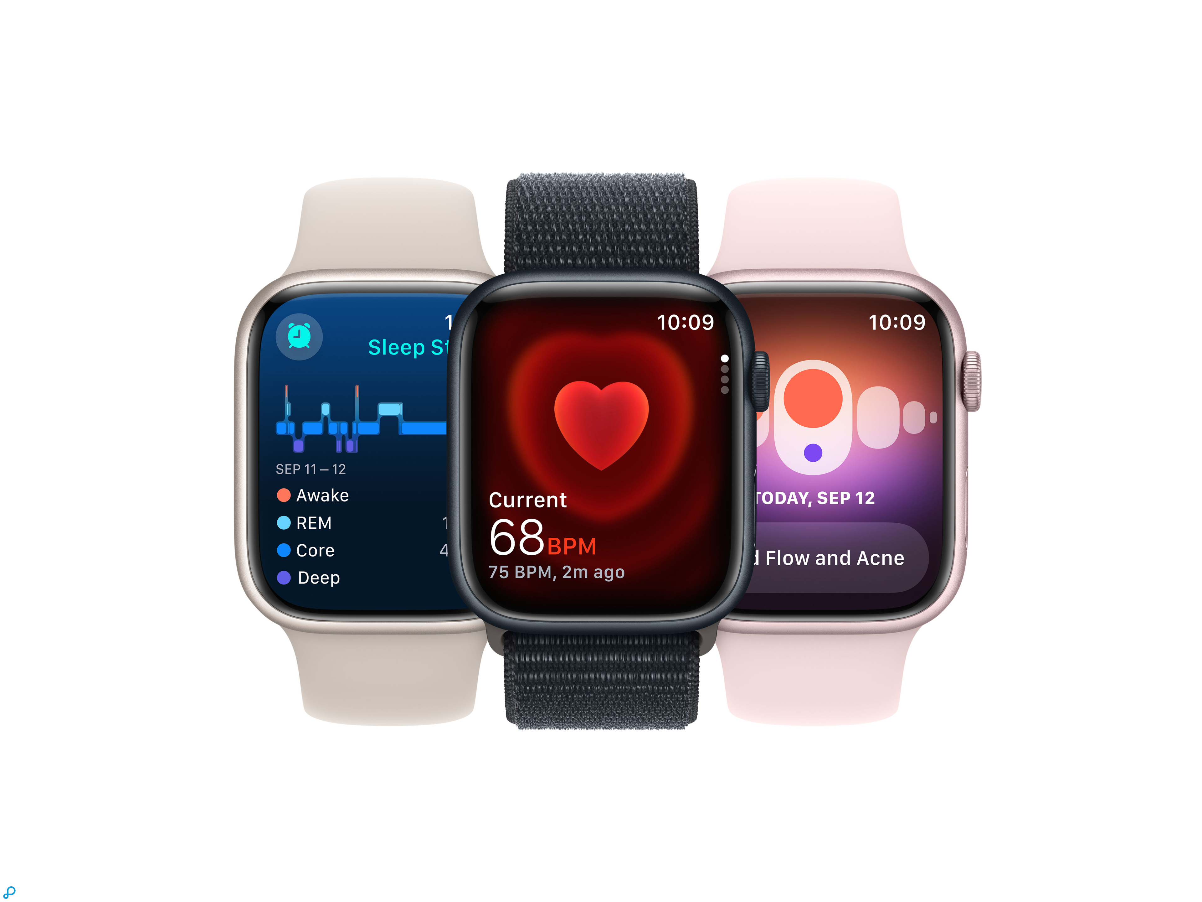 Apple Watch Series 9 GPS 41mm Zilver Aluminium Kast met Winter Blauwe Sportlus-4