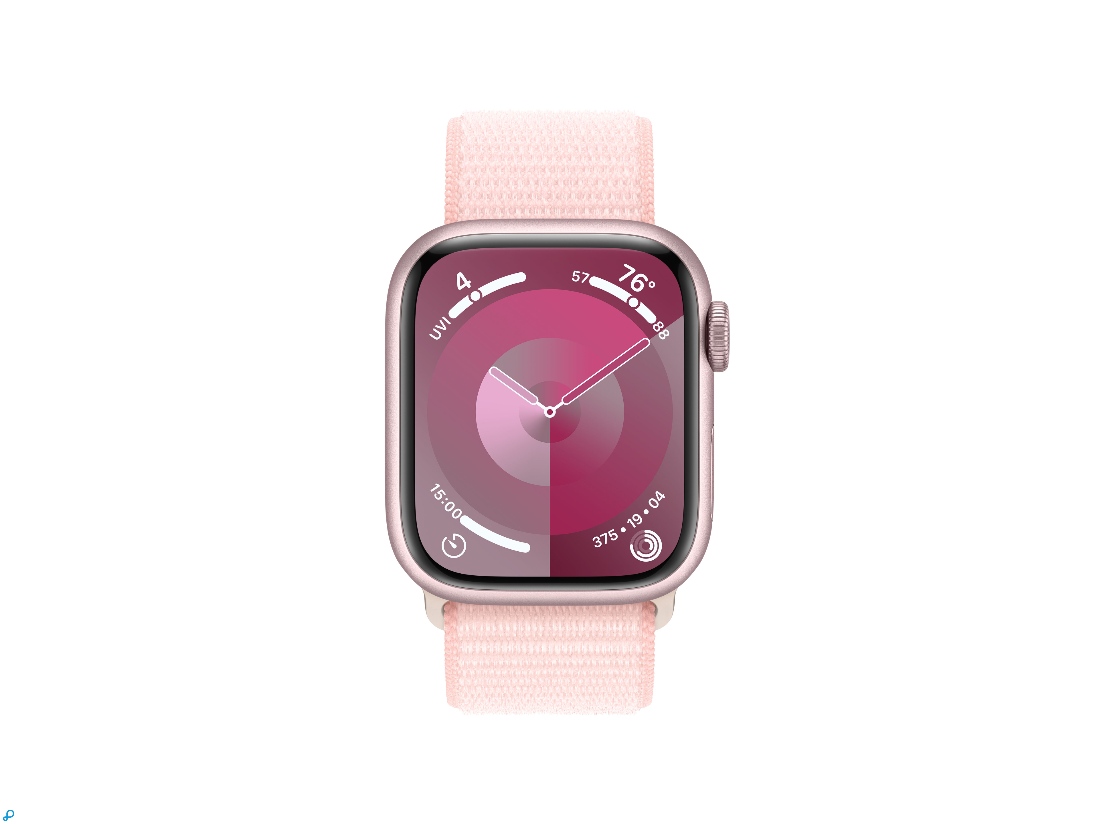 Apple Watch Series 9 GPS + Cellular 41mm Roze Aluminium Kast met Lichtroze Sportlus-1