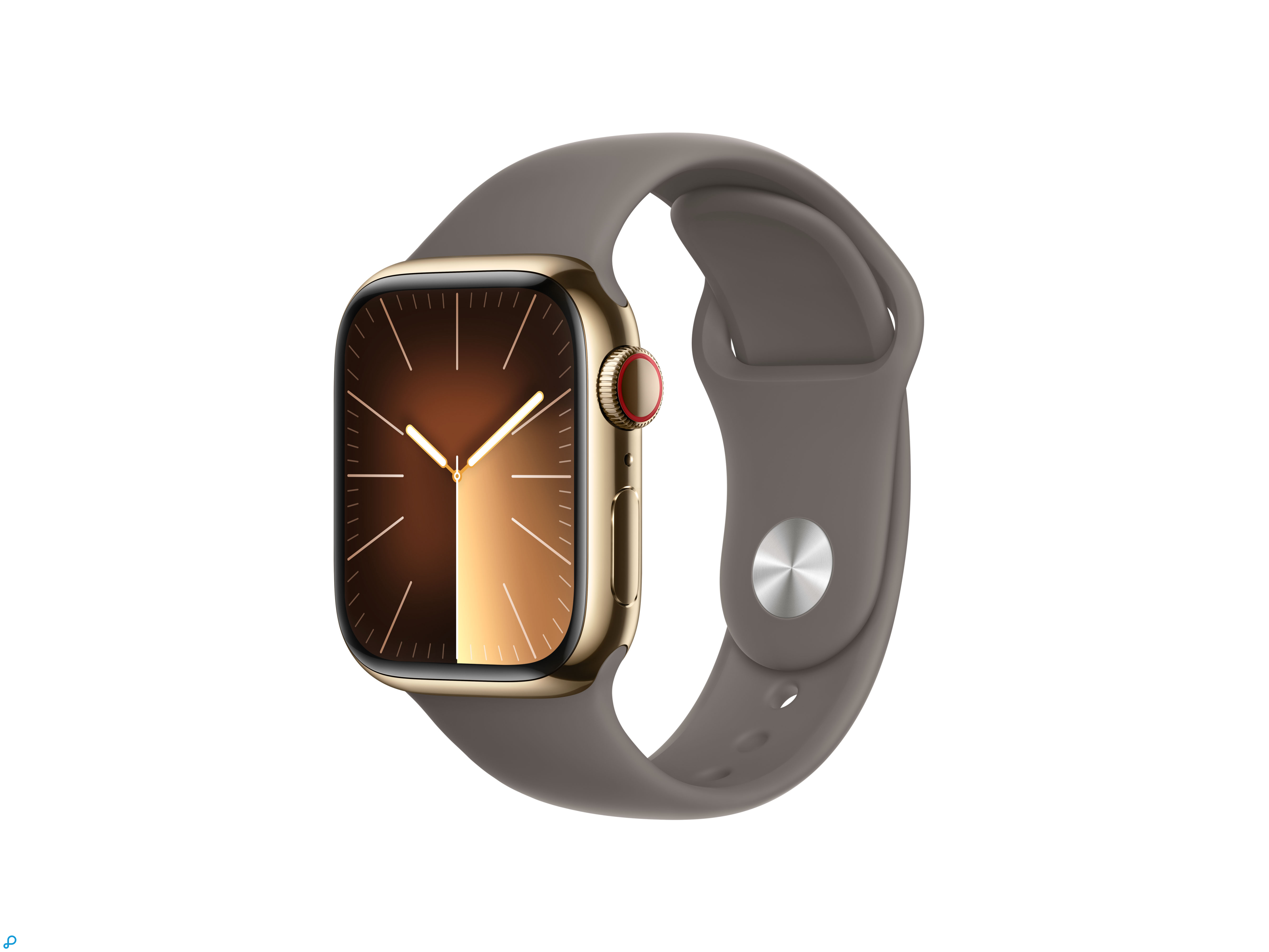 Apple Watch Series 9 GPS + Cellular 41mm Gold Stainless Steel Case with Clay Sport Band - S/M-0