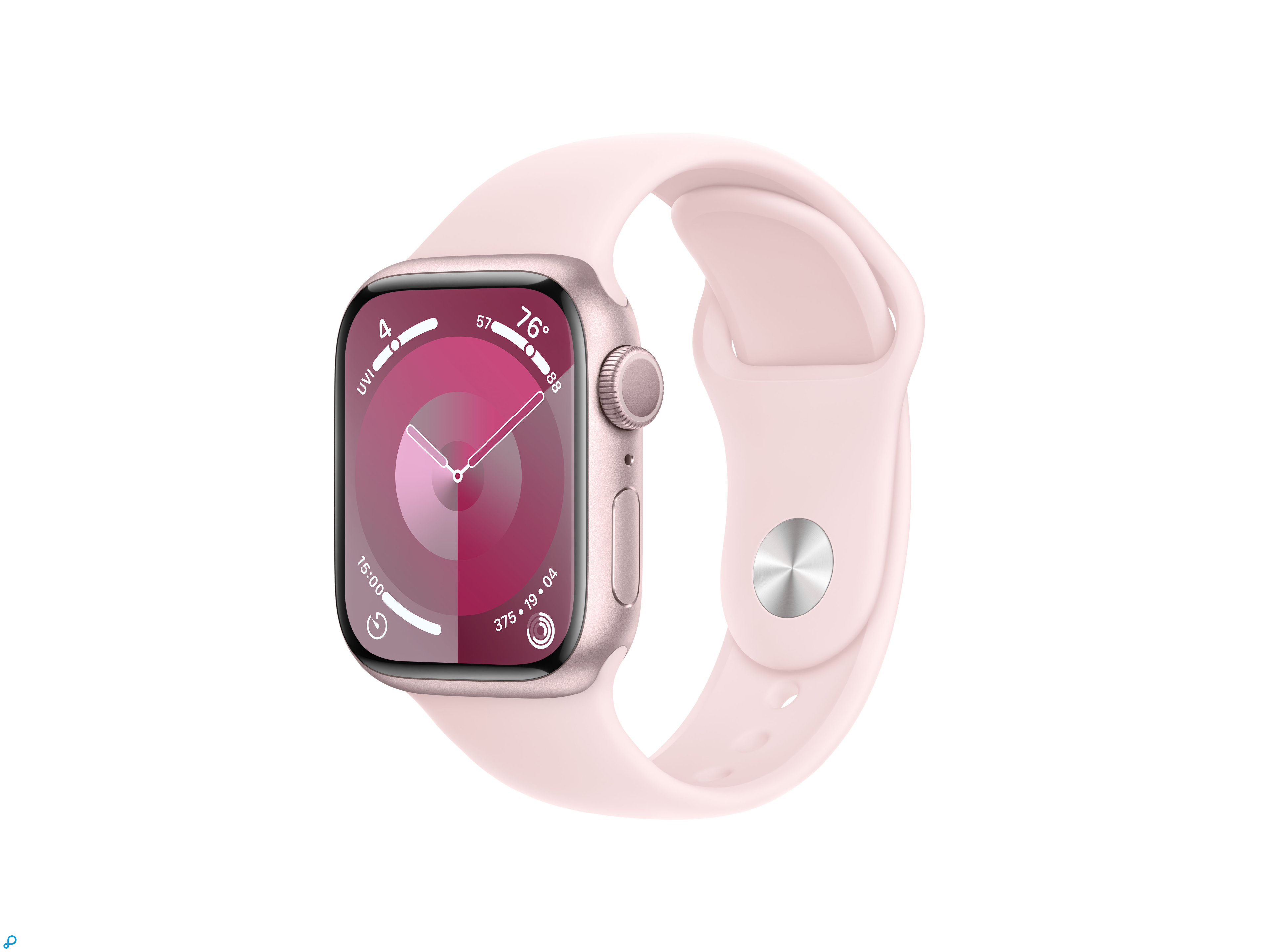 Apple Watch Series 9 GPS 41mm Pink Aluminium Case with Light Pink Sport Band - M/L-0