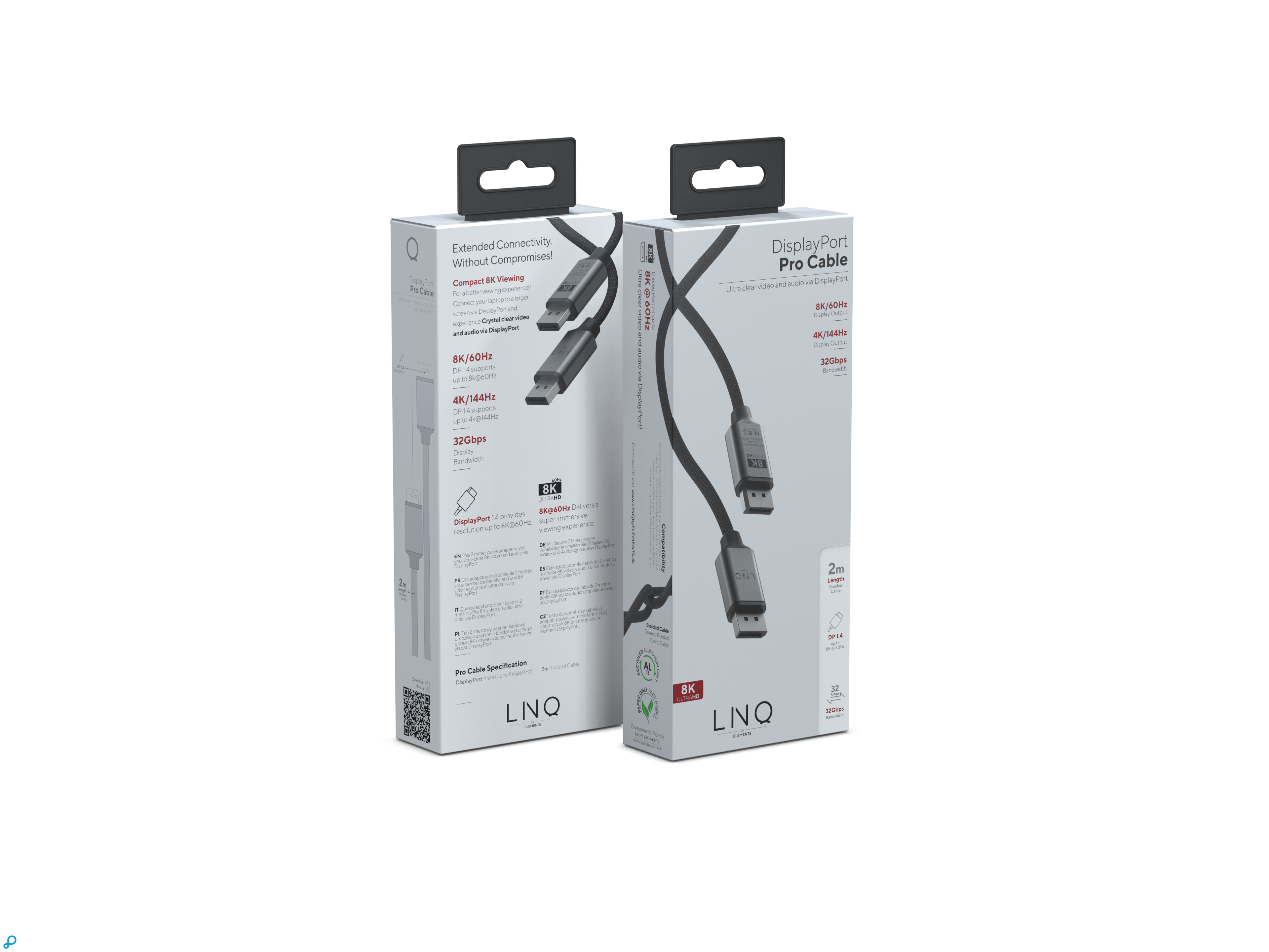 LINQ DisplayPort to DisplayPort 8K/60Hz  -2m Spacegrey-2