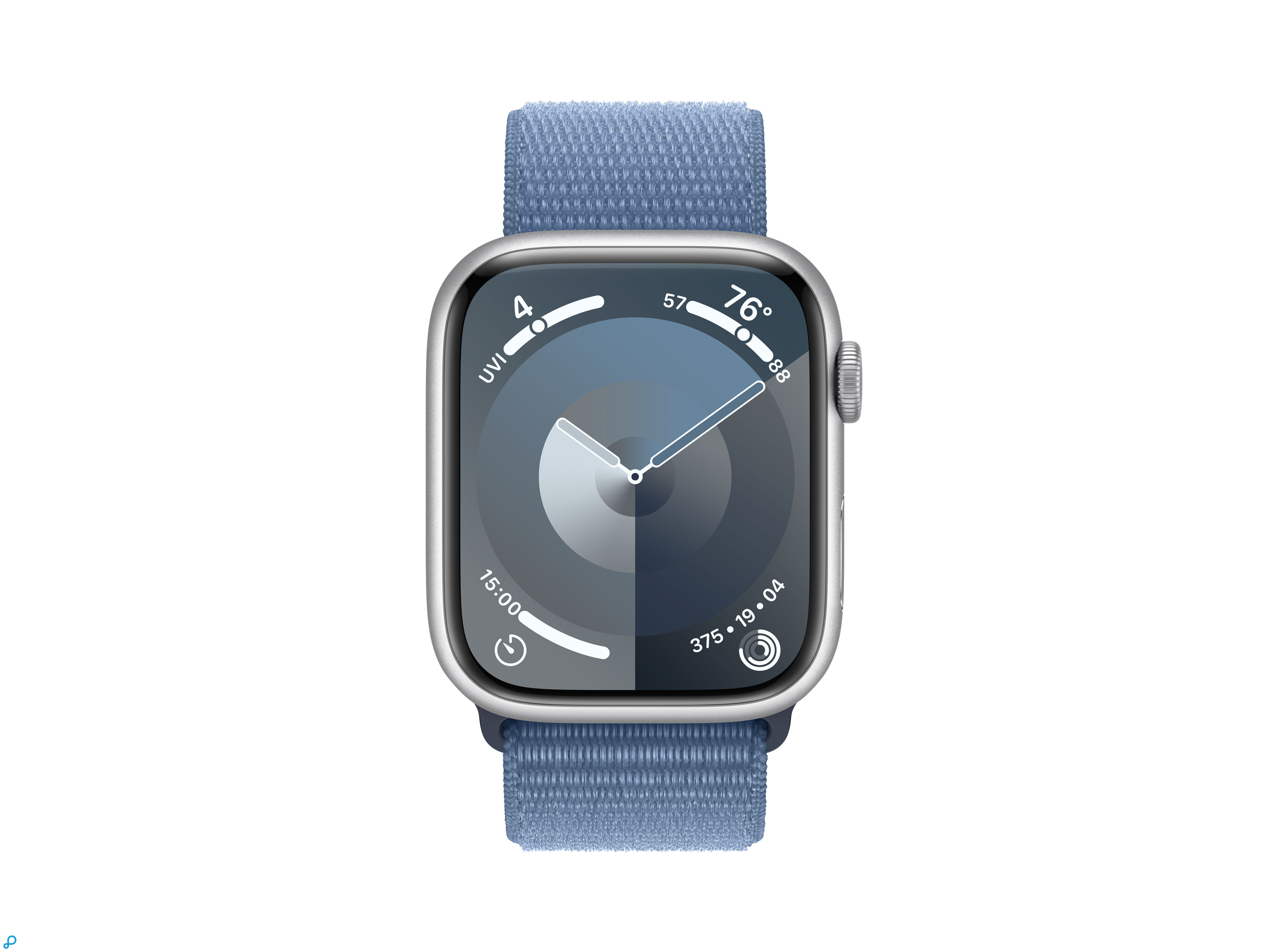 Apple Watch Series 9 GPS 45mm Silver Aluminium Case with Winter Blue Sport Loop-1
