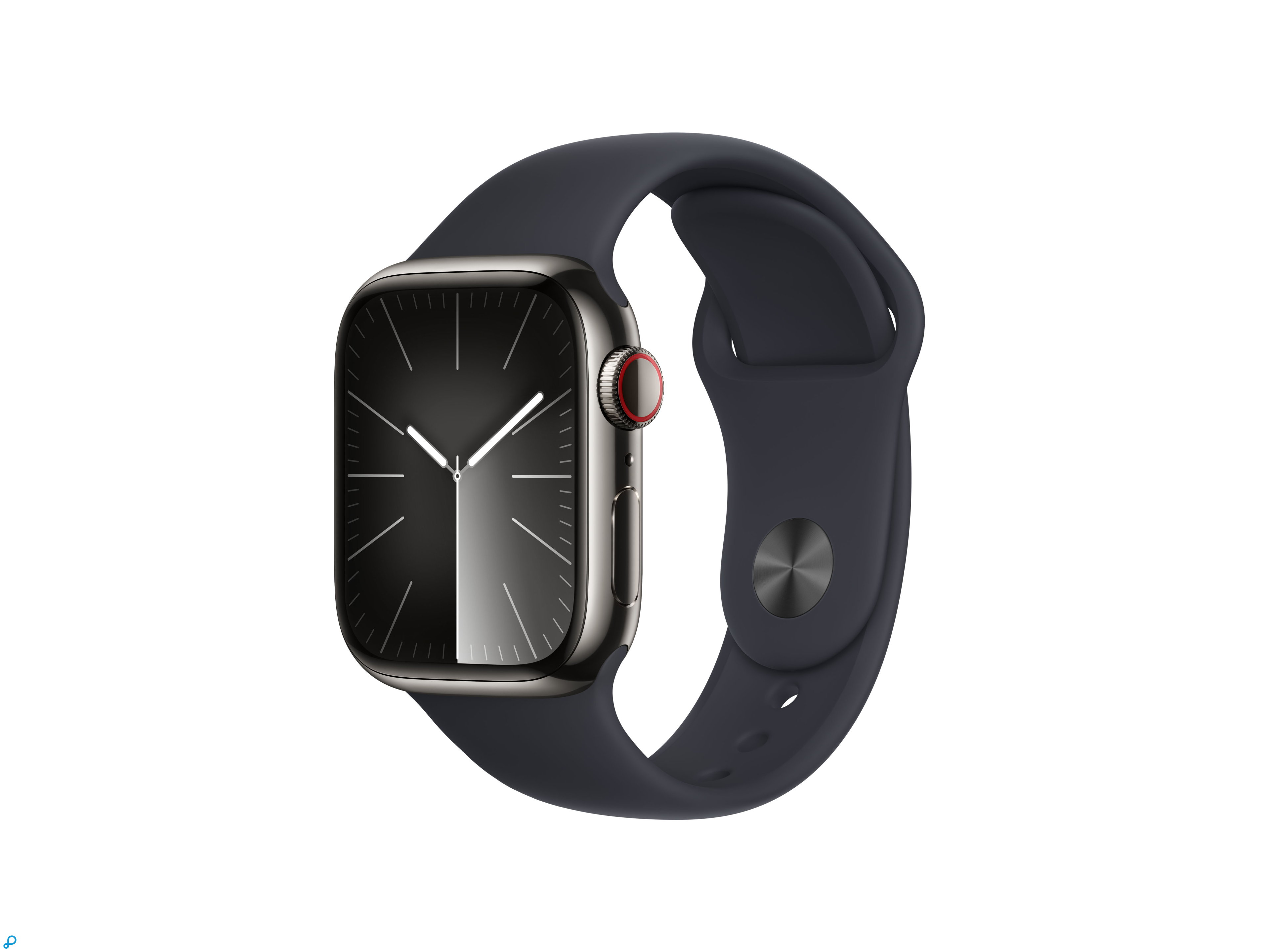 Apple Watch Series 9 GPS + Cellular 41mm Graphite Stainless Steel Case with Midnight Sport Band - M/L-0