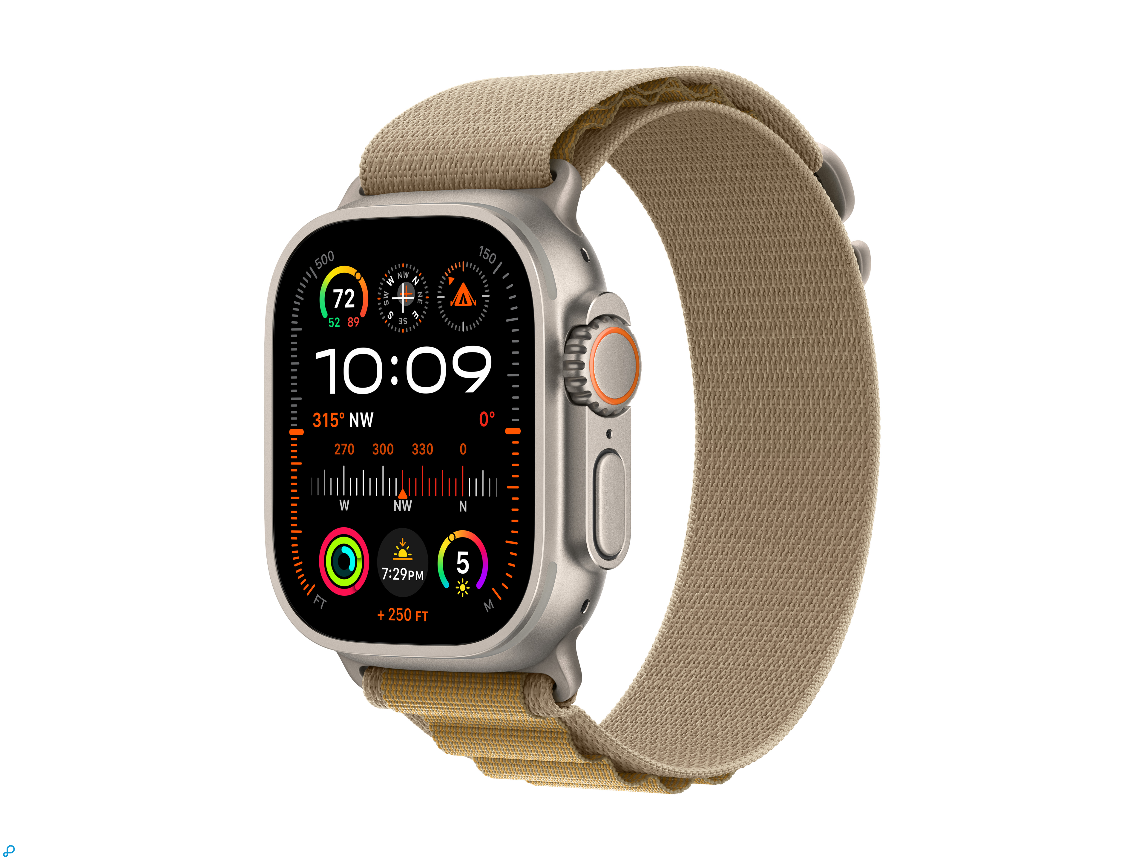 Apple Watch Ultra 2 GPS + Cellular 49mm Natural Titanium Case with Tan Alpine Loop - Medium-0