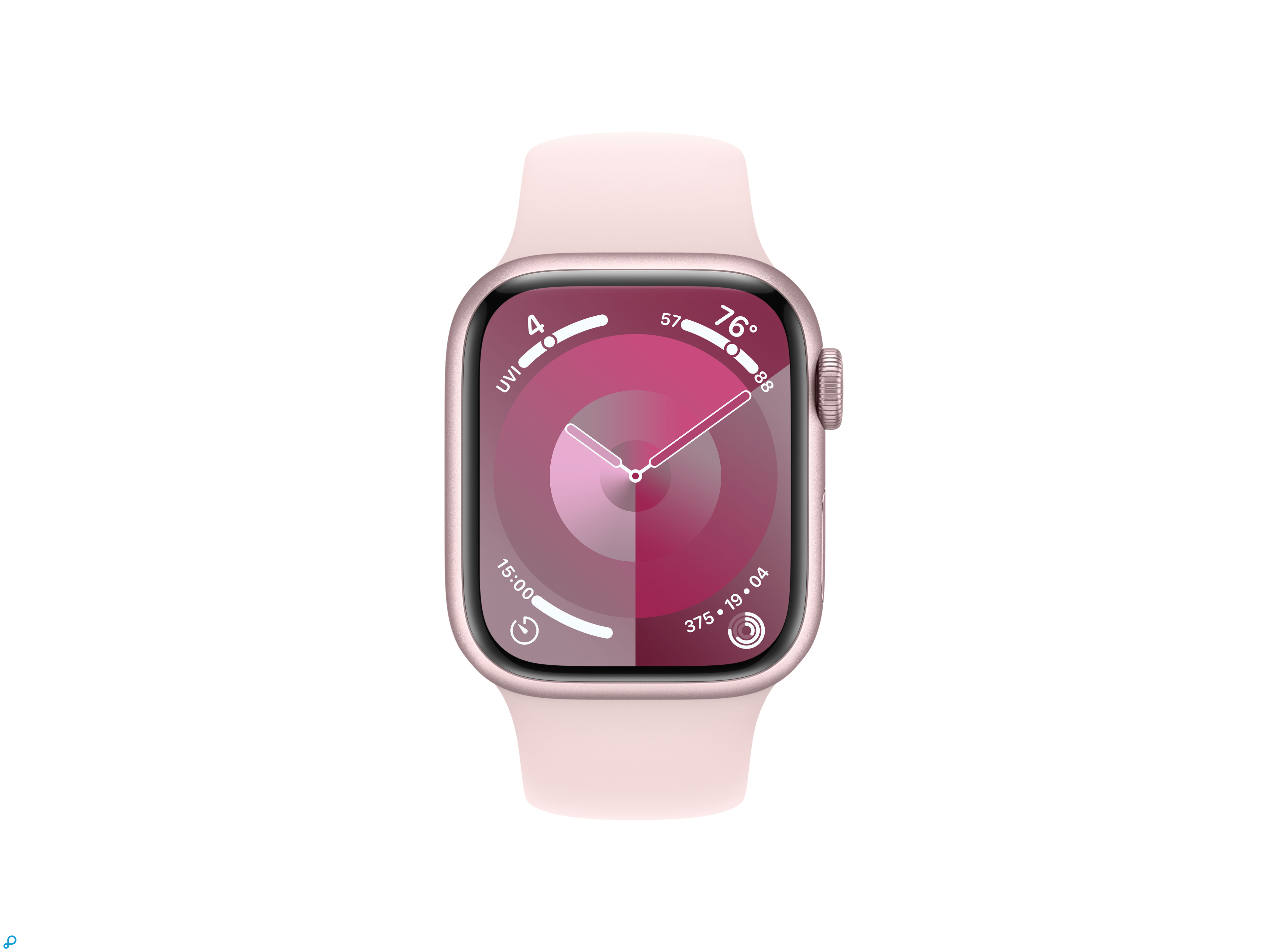 Apple Watch Series 9 GPS 41mm Pink Aluminium Case with Light Pink Sport Band - S/M-1