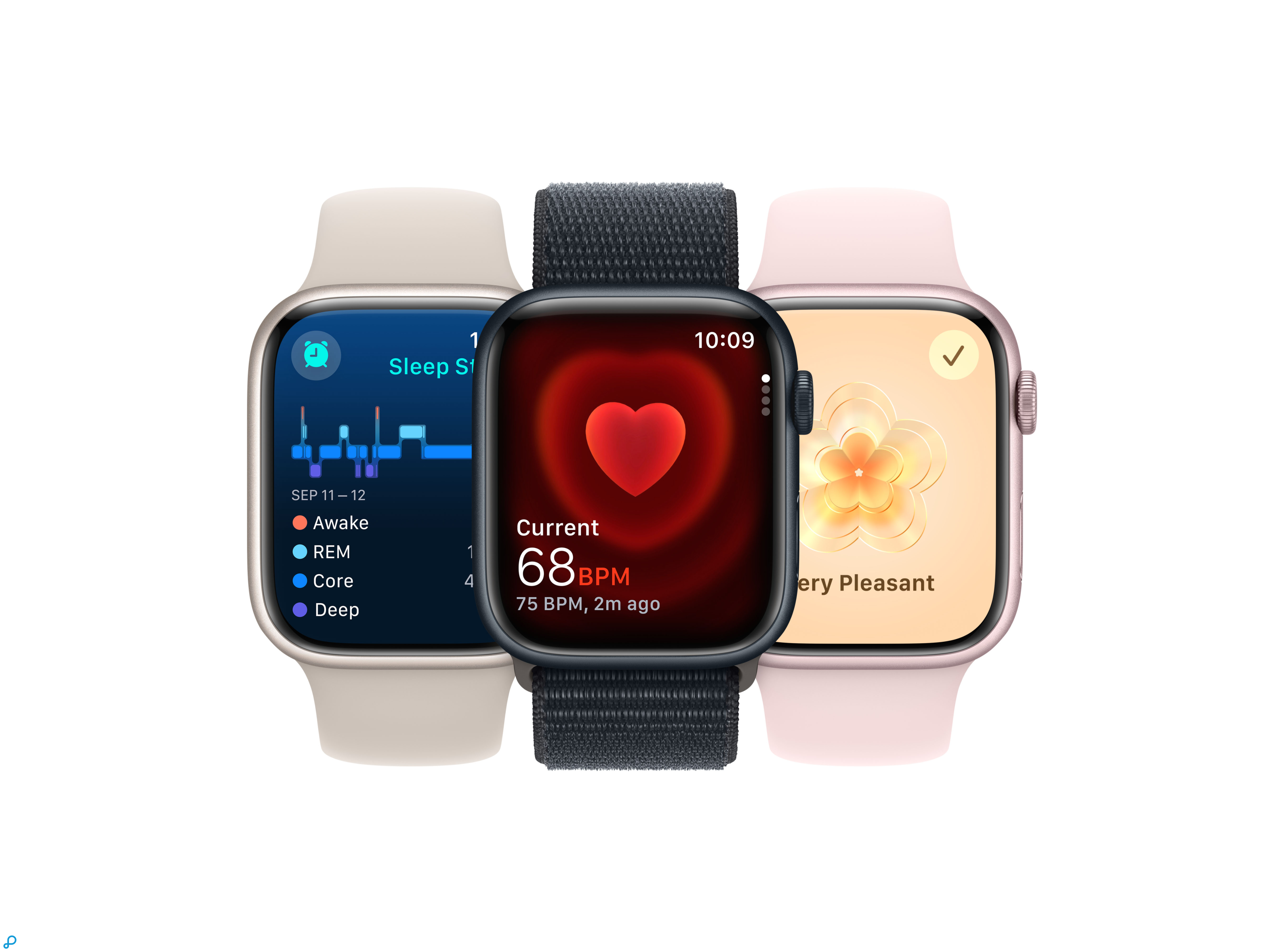 Apple Watch Series 9 GPS + Cellular 41mm Roze Aluminium Kast met Lichtroze Sportband - S/M-4