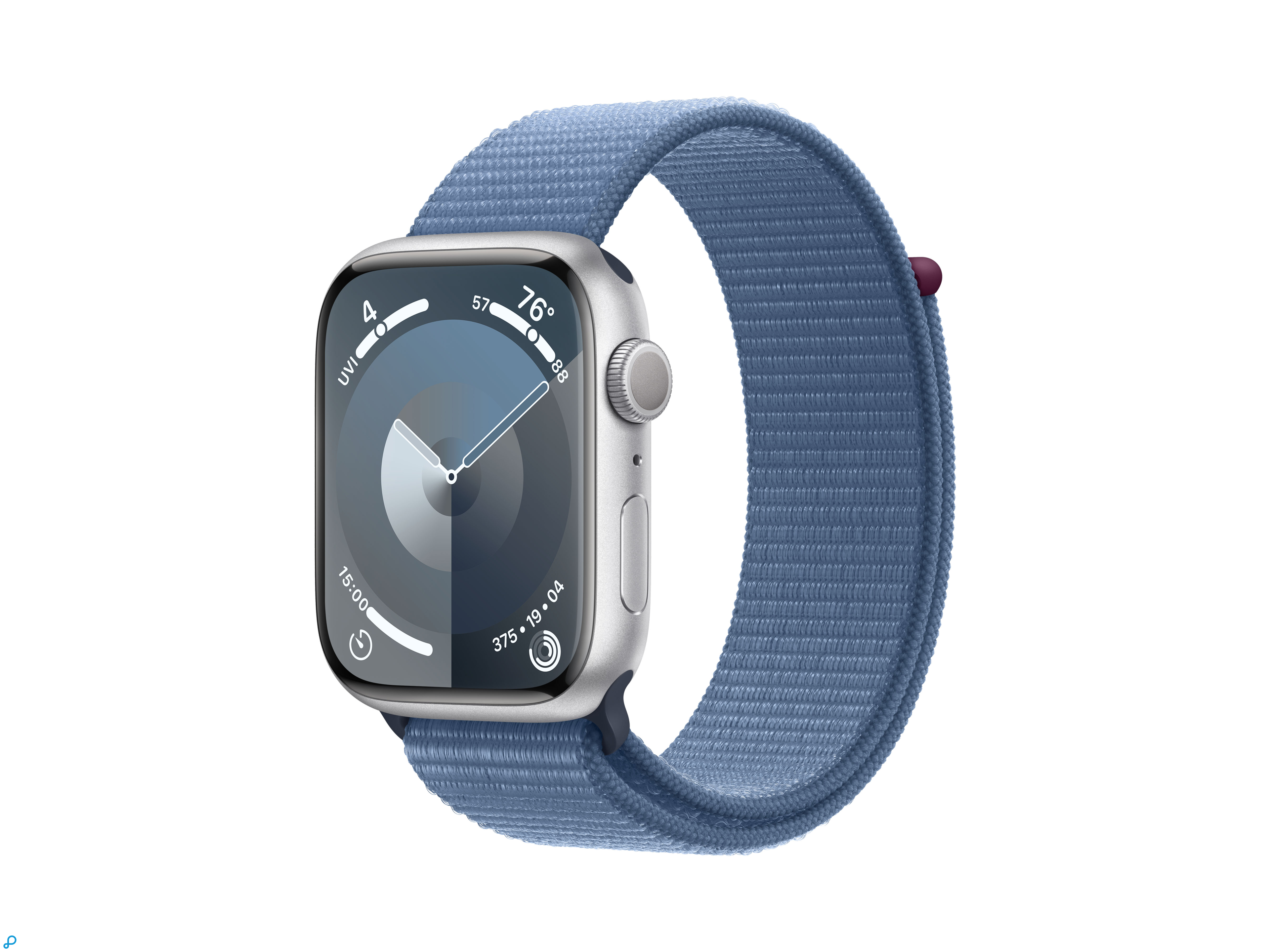 Apple Watch Series 9 GPS 45mm Silver Aluminium Case with Winter Blue Sport Loop-0