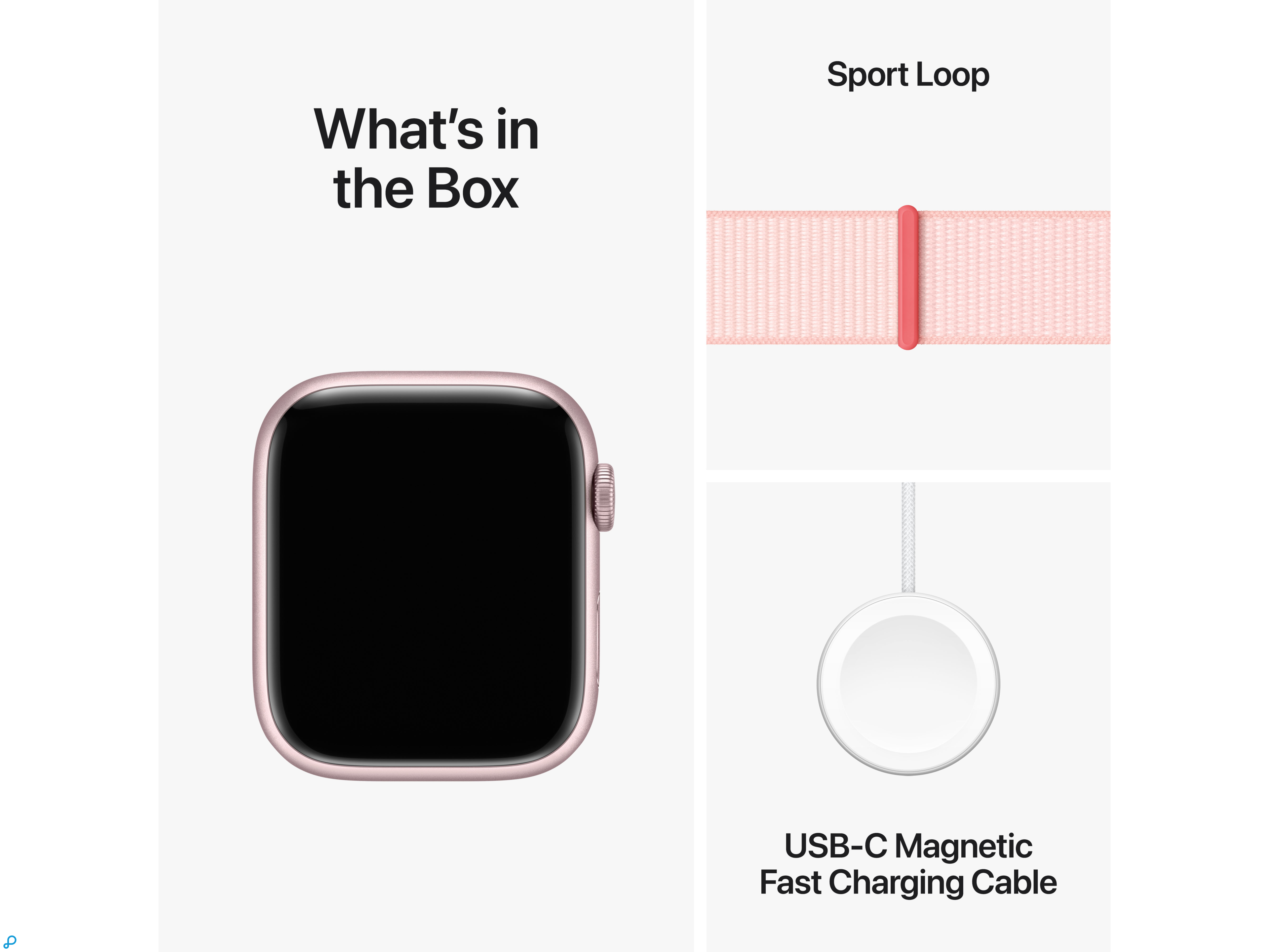 Apple Watch Series 9 GPS 45mm Pink Aluminium Case with Light Pink Sport Loop-7