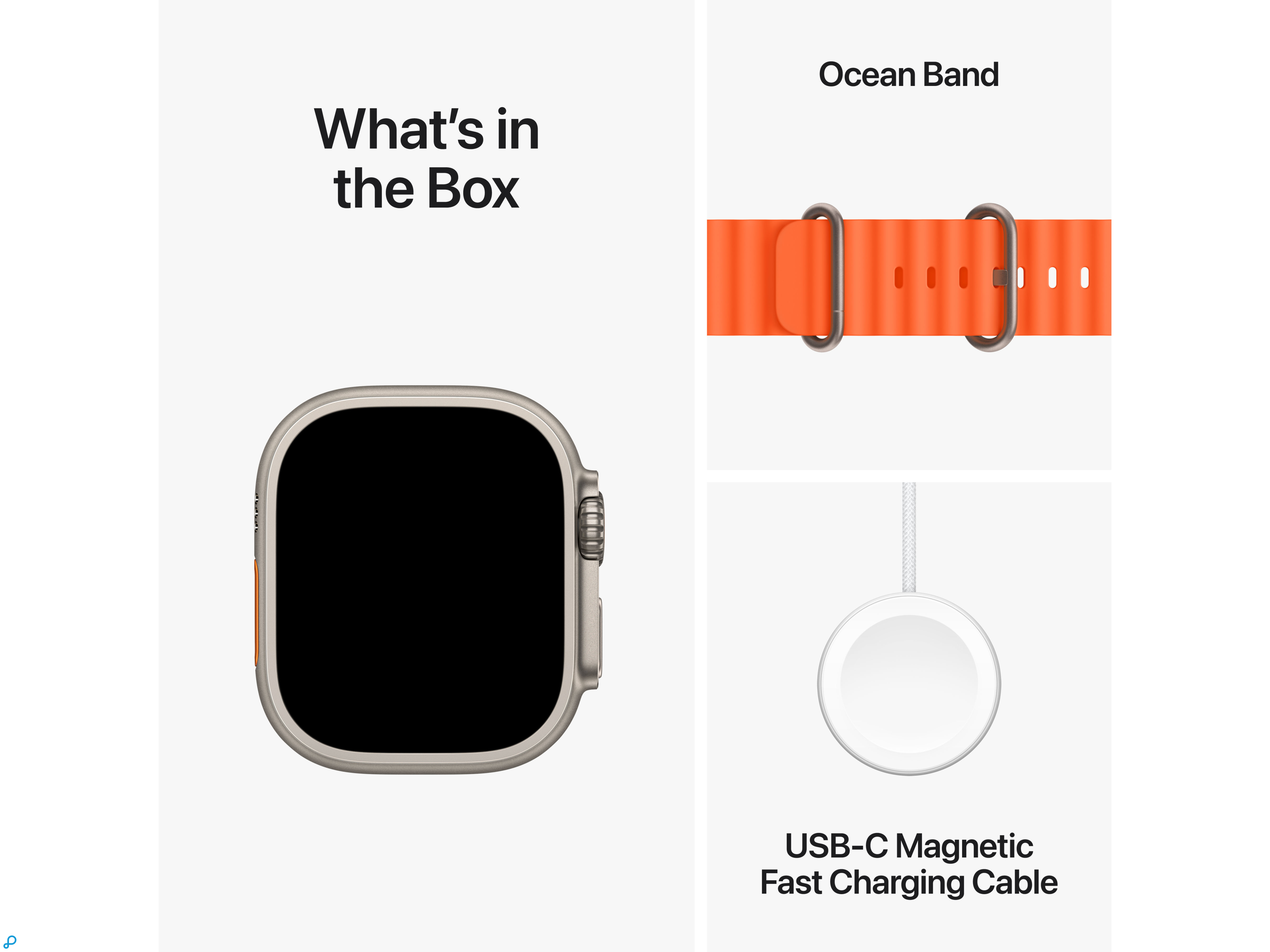 Apple Watch Ultra 2 GPS + Cellular, 49mm Titanium Case met Oranje Oceaan Band-7