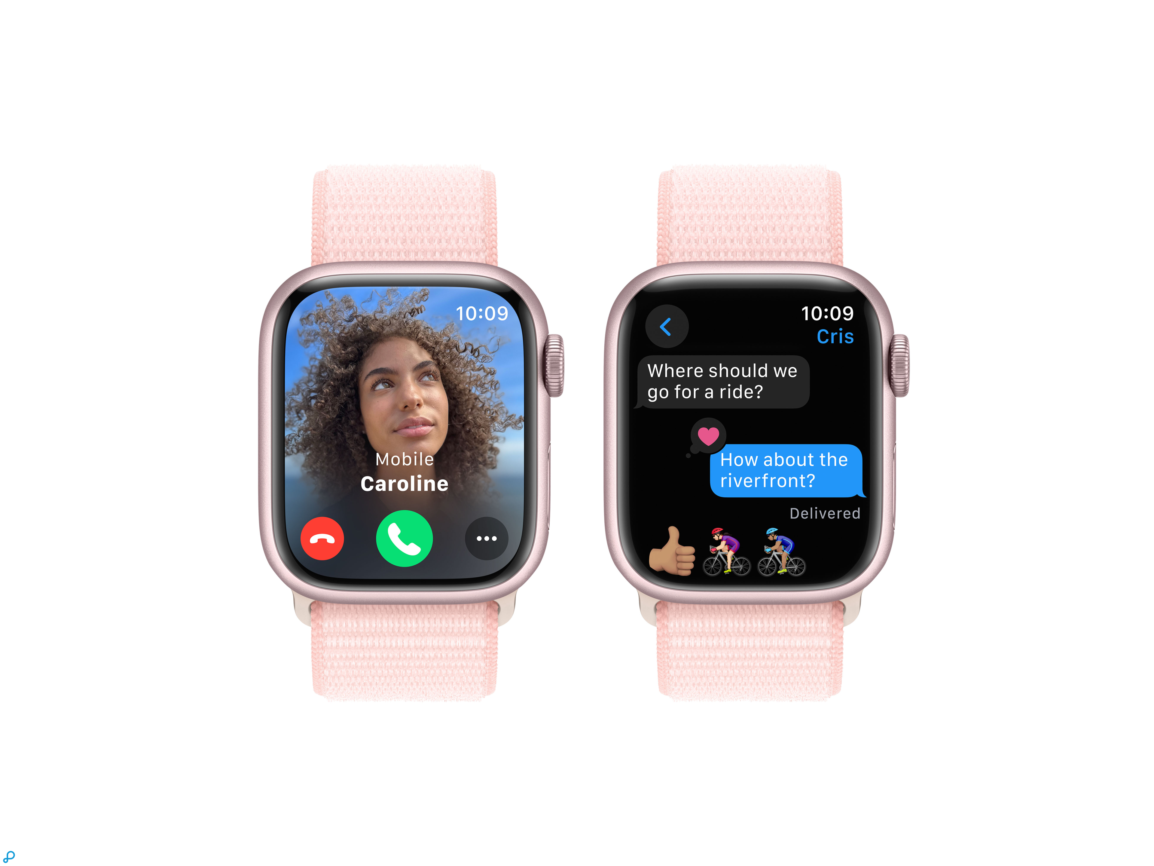 Apple Watch Series 9 GPS 41mm Roze Aluminium Kast met Lichtroze Sportlus-3