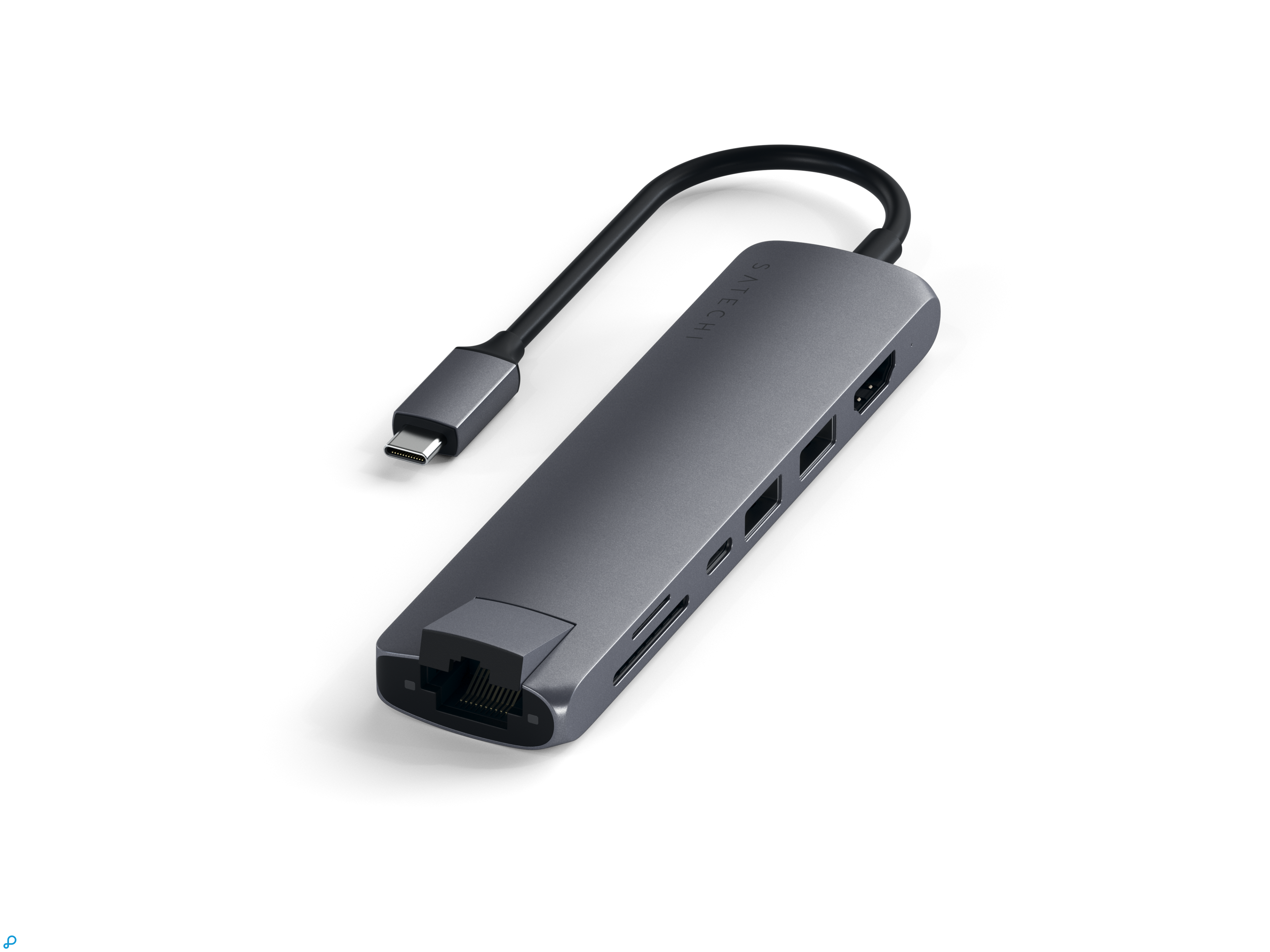 Satechi USB-C Slim Multiport Ethernet Adapter Space Grey-1