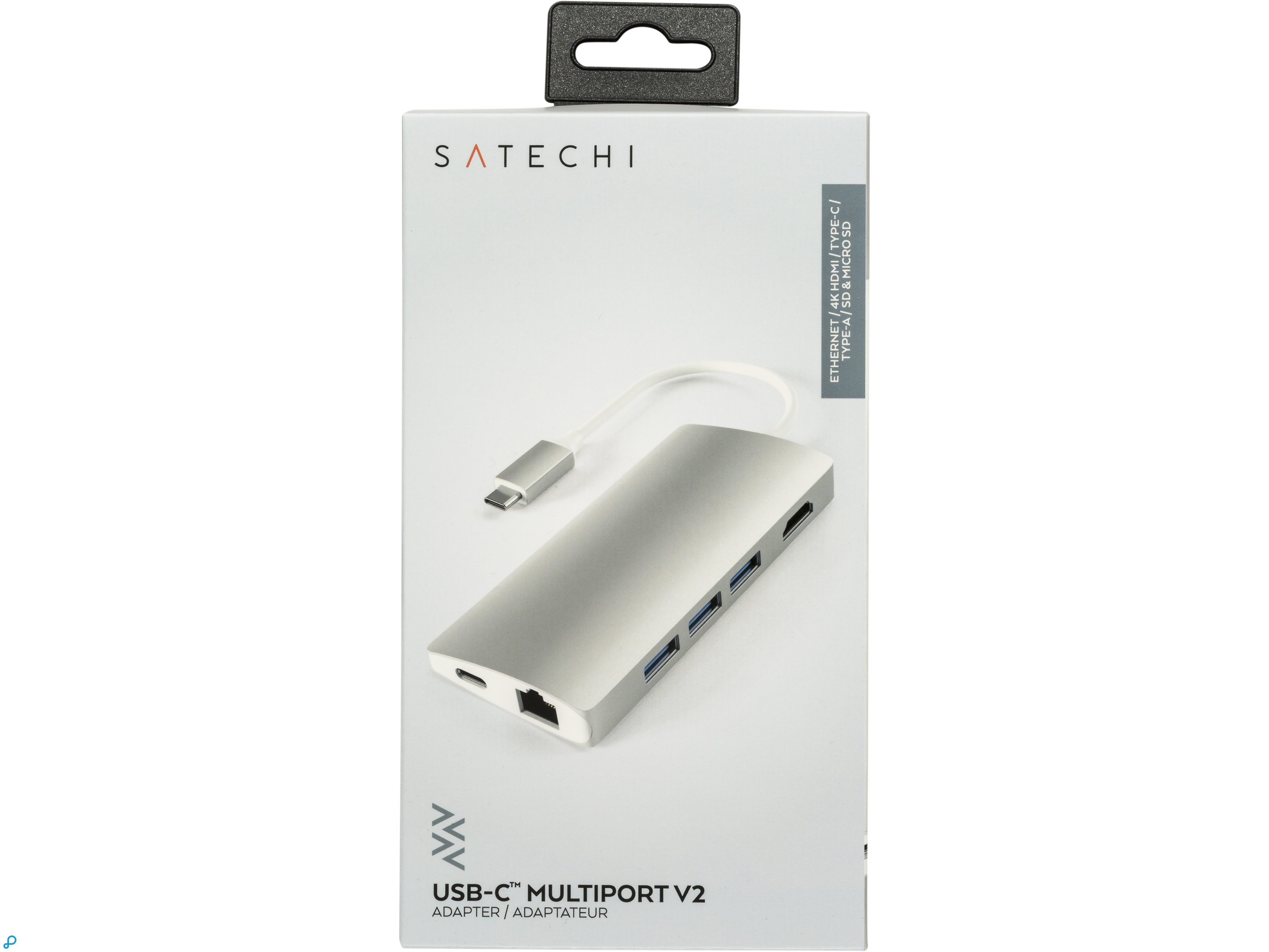 Satechi USB-C MultiPort Adapter V2, HDMI 4K 60Hz, 3x USB 3.0, Ethernet, SD/MicroSD, USB-C PD 60w - Space Gray-2