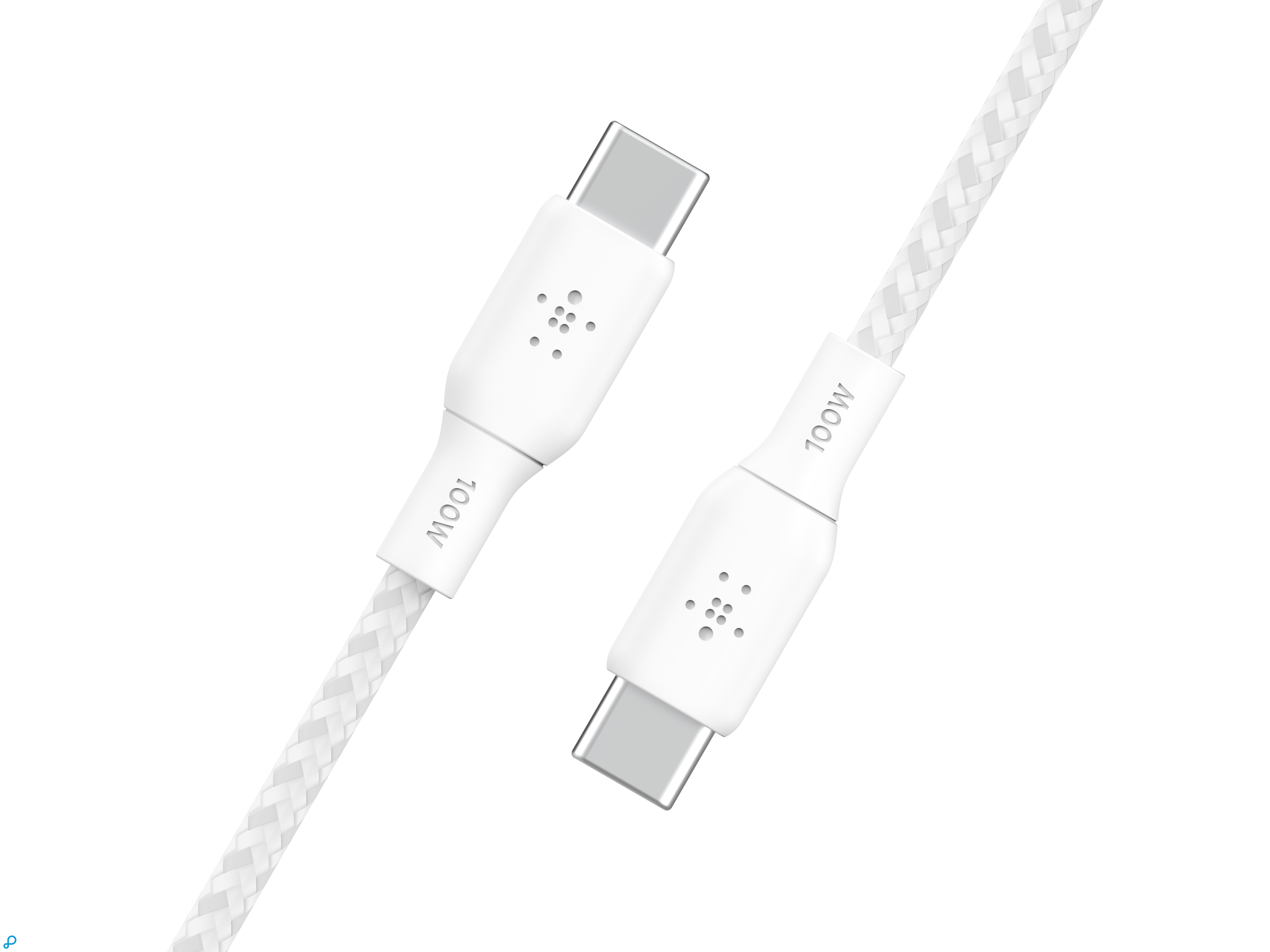 Belkin 100w USB-C to USB-C Braided Cable 2M White-3