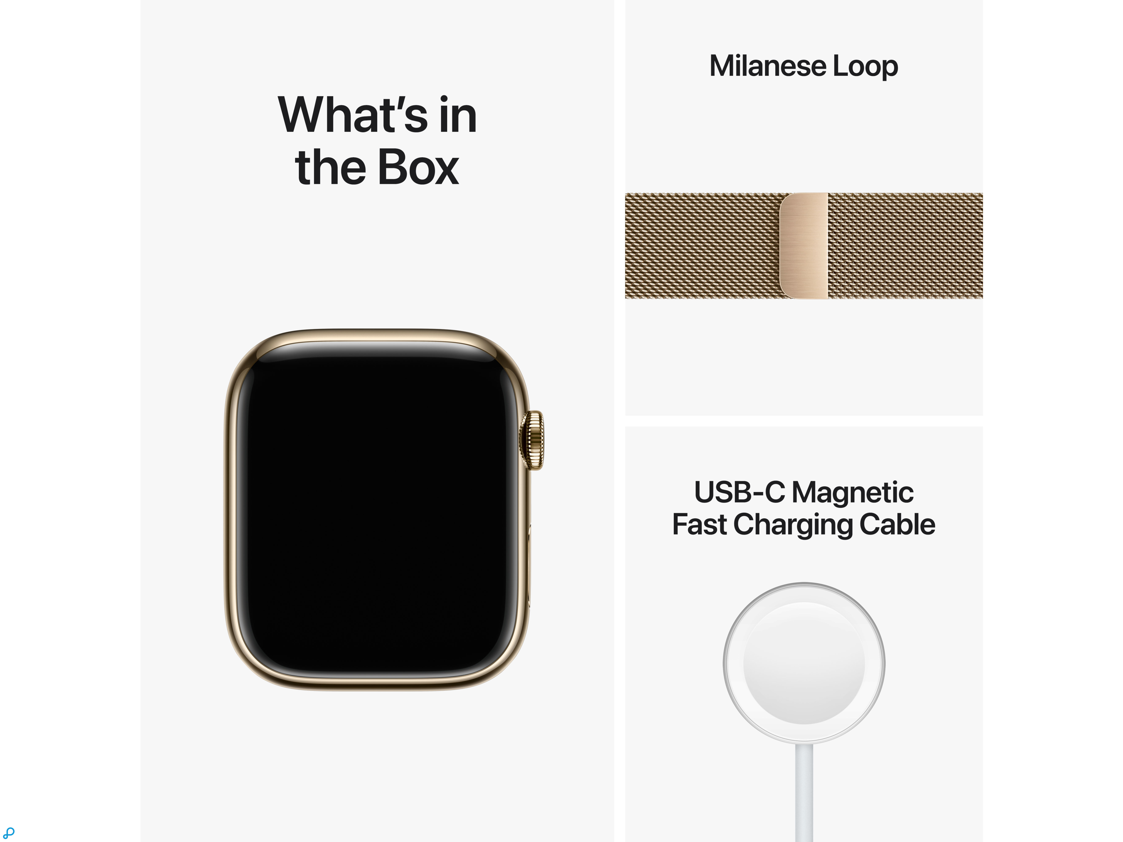 Apple Watch Series 8 GPS + Cellular 45mm Gold Stainless Steel Case with Gold Milanese Loop-3