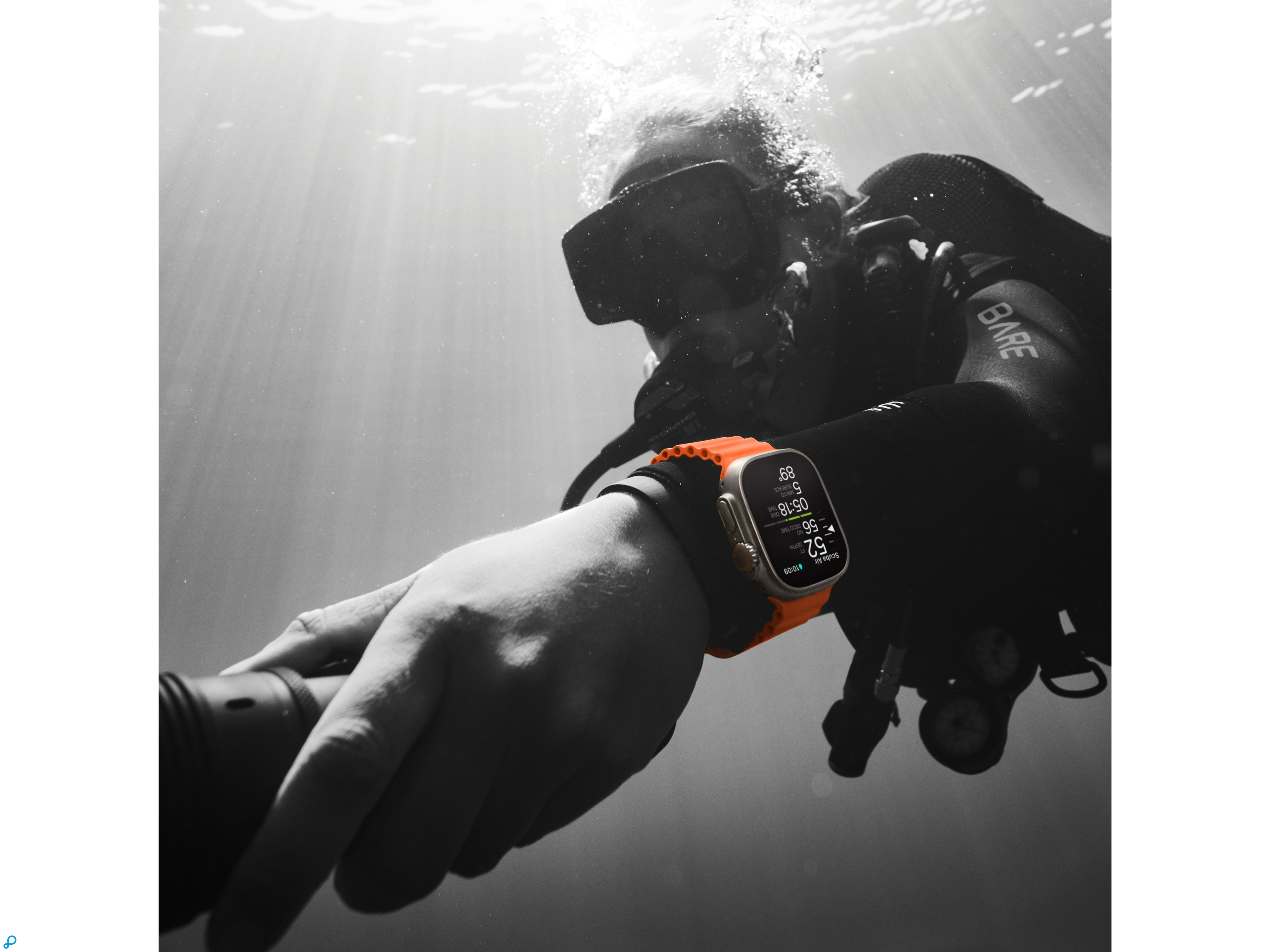 Apple Watch Ultra 2 GPS + Cellular, 49mm Titanium Case with Orange Ocean Band-4