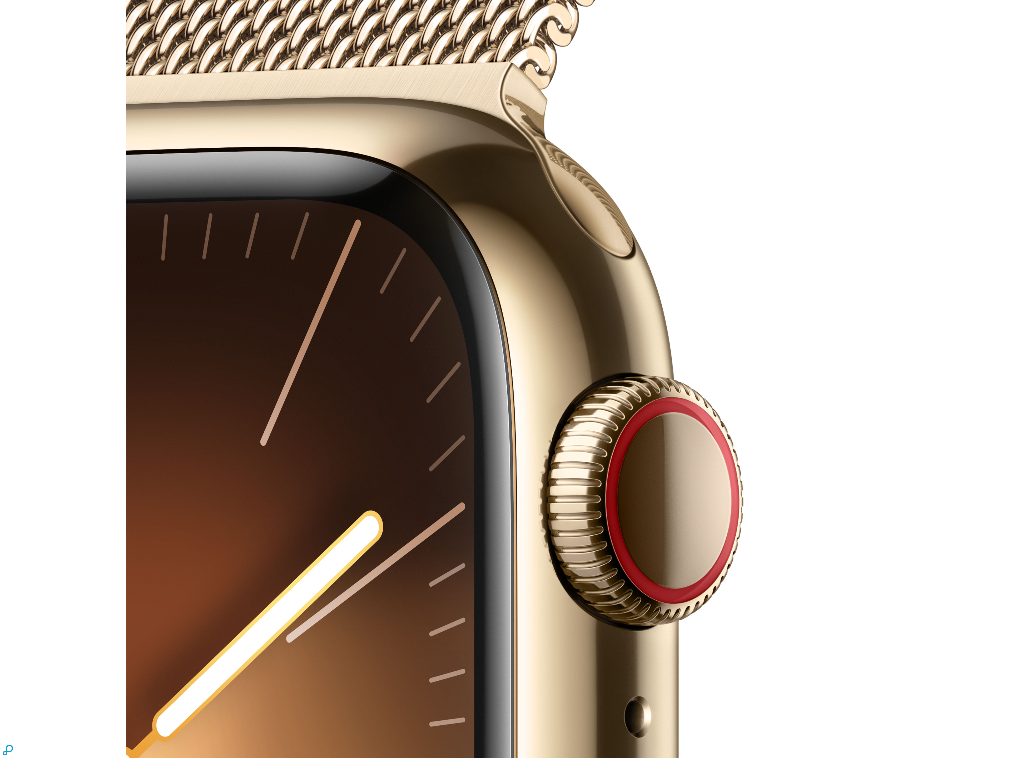 Apple Watch Series 9 GPS + Cellular 41mm Gold Stainless Steel Case with Gold Milanese Loop-2