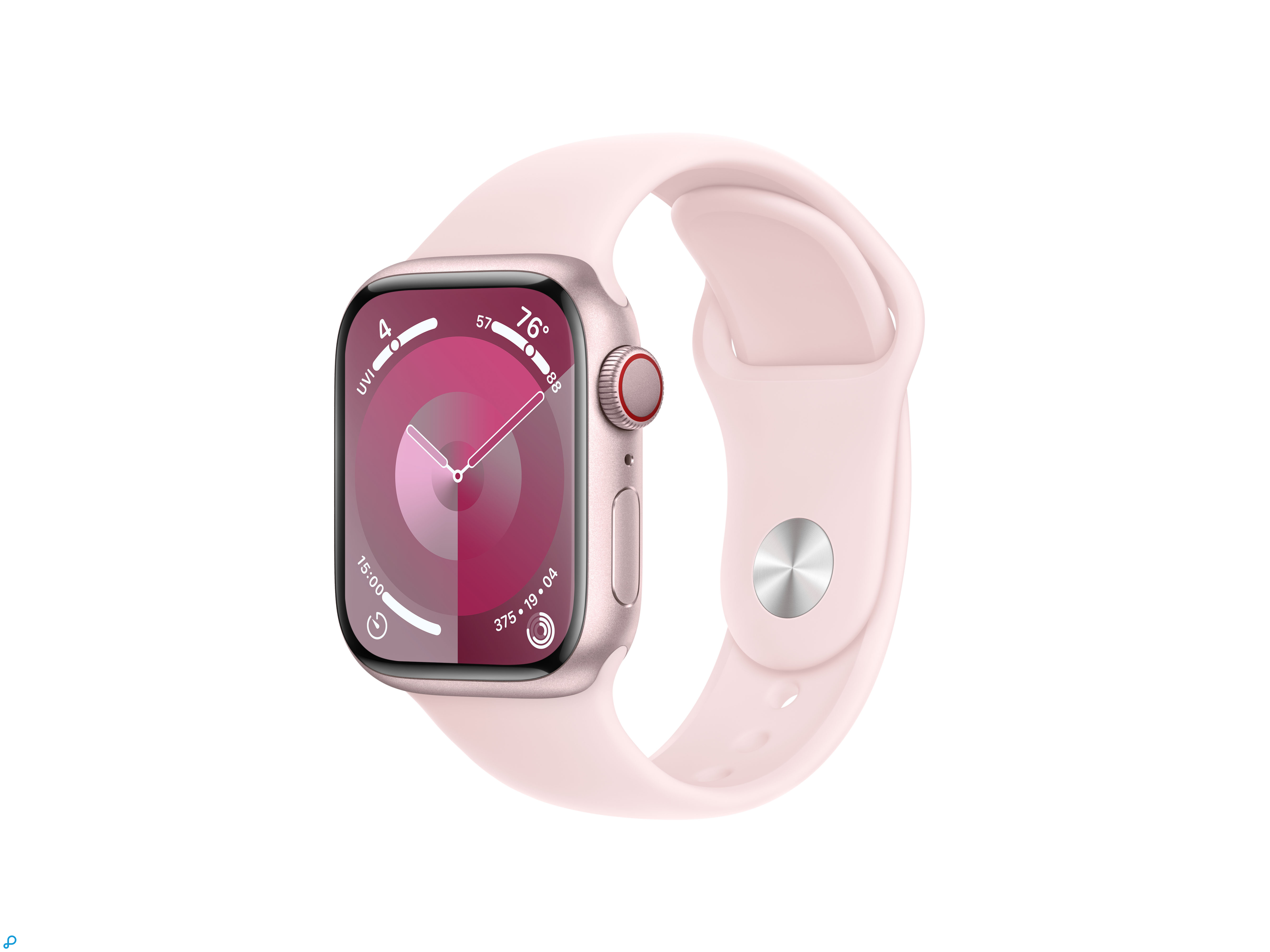 Apple Watch Series 9 GPS + Cellular 41mm Pink Aluminium Case with Light Pink Sport Band - M/L-0