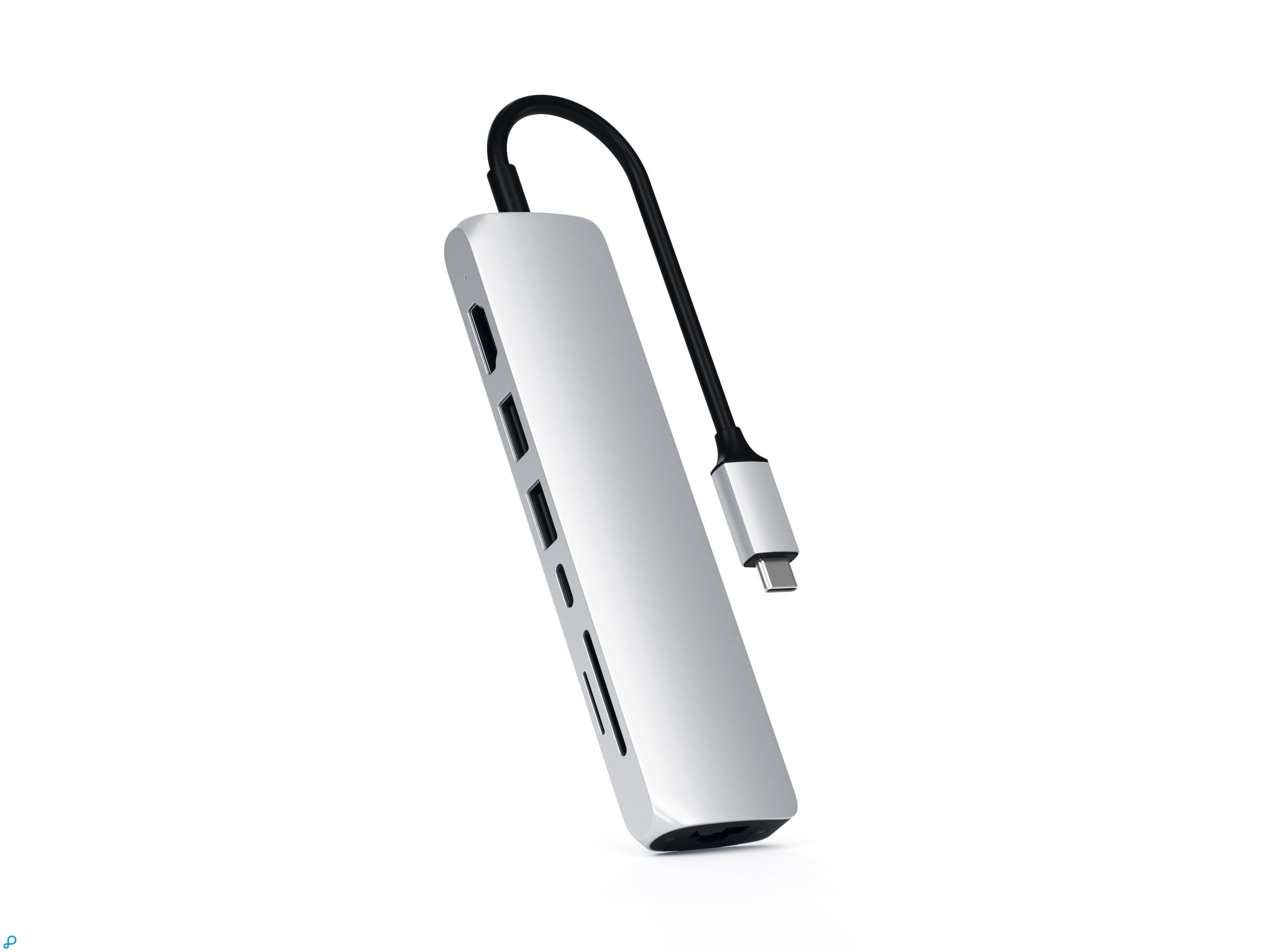 Satechi USB-C Slim Multiport Ethernet Adapter Silver-1