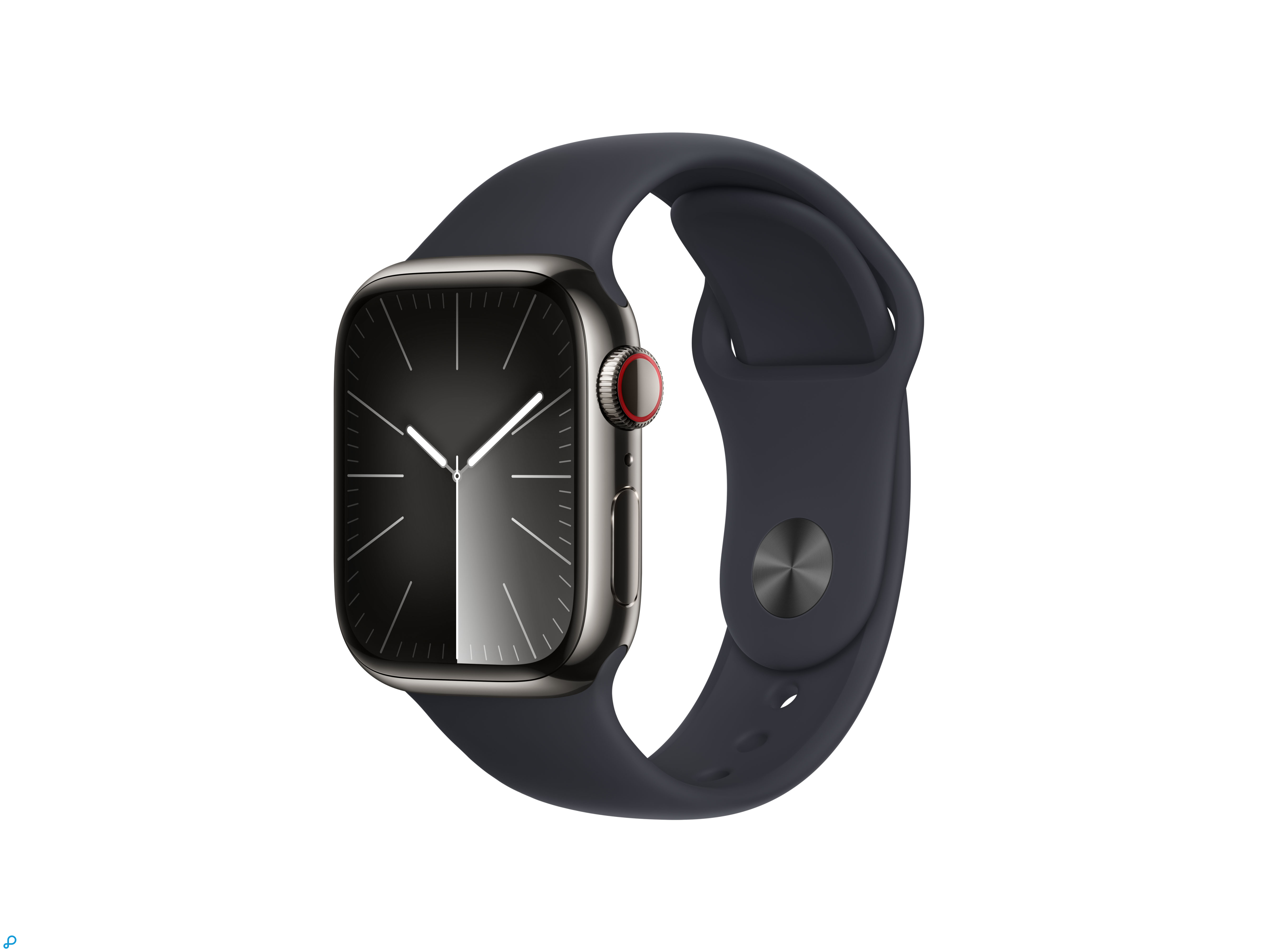 Apple Watch Series 9 GPS + Cellular 41mm Graphite Stainless Steel Case with Midnight Sport Band - S/M-0