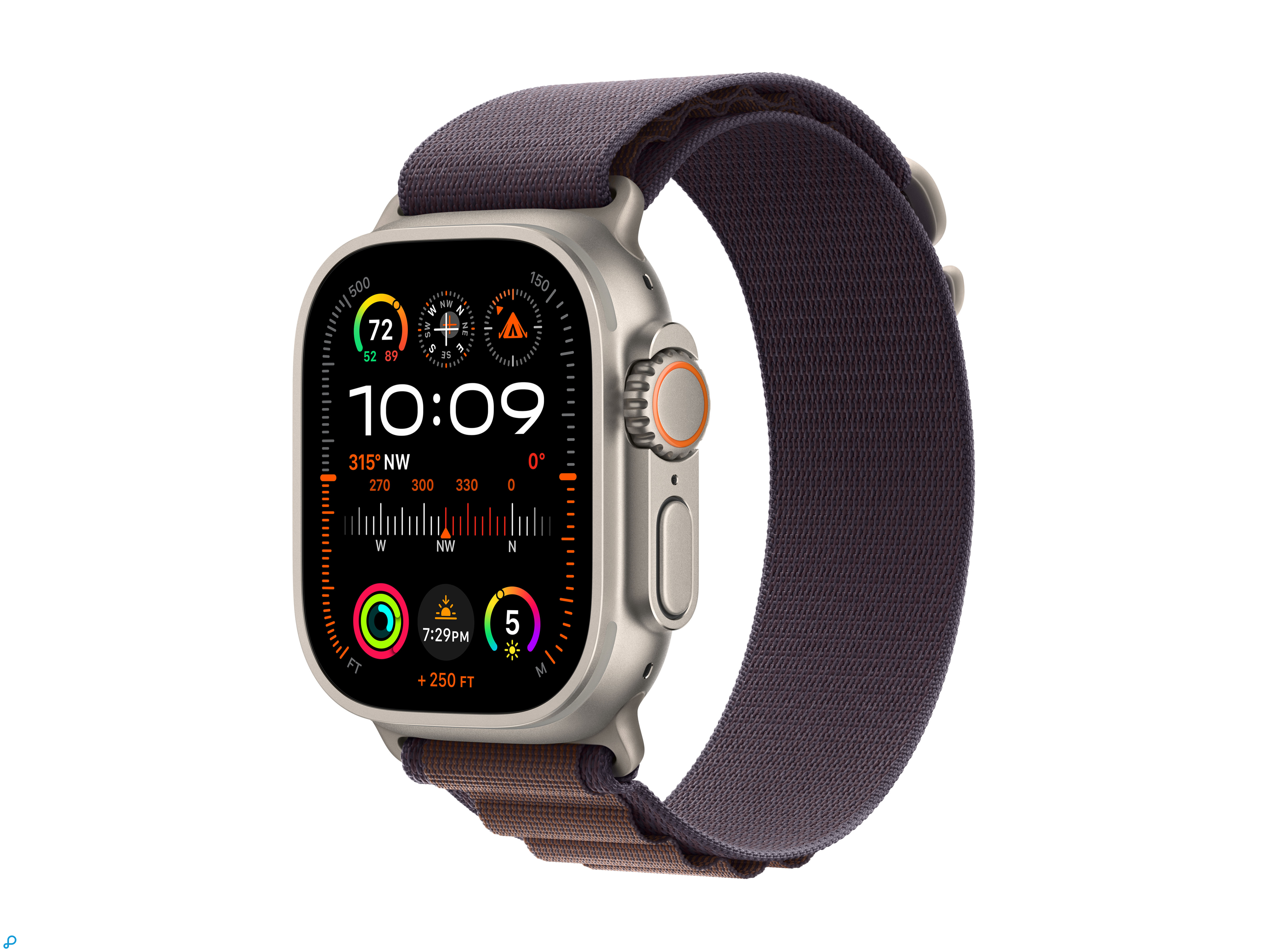 Apple Watch Ultra 2 GPS + Cellular, 49mm Titanium Case with Indigo Alpine Loop - Small-0