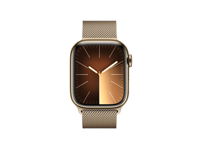 Apple Watch Series 9 GPS + Cellular 41mm Gold Stainless Steel Case with Gold Milanese Loop-1
